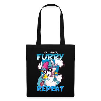 Eat Sleep Furry Repeat I Furries Fandom Cosplay - Tote Bag - black - Front