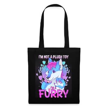 I'm not a plush toy I'm a Furry I Furries Fandom - Stoffbeutel - Schwarz - Vorne