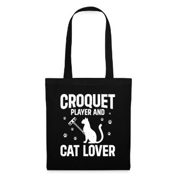 Joueur de croquet et amoureux des chats - Propriétaire de chat Croquet P - Sac en tissu - noir - Devant
