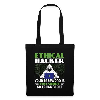 Votre mot de passe est trop court - Ethical Hacker - Sac en tissu - noir - Devant