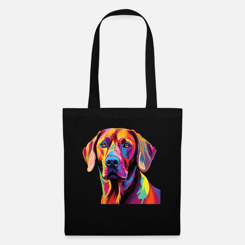 Wasserfarben Farbenfroher Rhodesian Ridgeback - Stoffbeutel - Schwarz