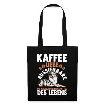 Kaffee Australian Shepherd Hund Aussie - Stoffbeutel - Schwarz - Vorne