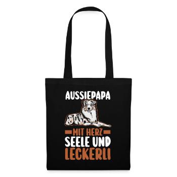 Australian Shepherd Hund Aussie - Stoffbeutel - Schwarz - Vorne
