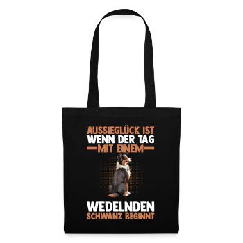 Australian Shepherd Hund Aussie - Stoffbeutel - Schwarz - Vorne