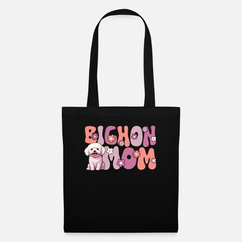 Bichon Frise Groovy Bichon Mom - Stoffbeutel - Schwarz