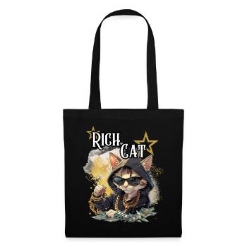 Rich Cat, Humor, Fun, Fun, Cool, Luxury, Rich, - Tote Bag - black - Front