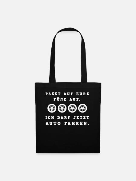 Freie Fahrt: Glückwunsch zum Führerschein - Stoffbeutel - Schwarz