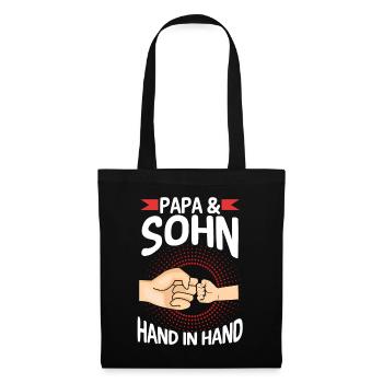 Papa Sohn Vater Familie Geschenk - Stoffbeutel - Schwarz - Vorne