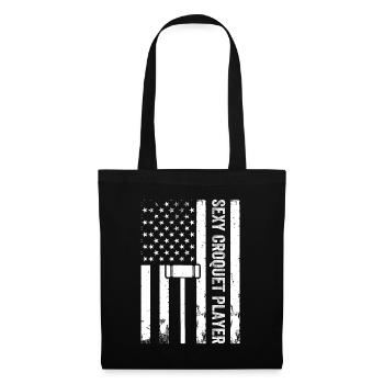 Jouer au croquet US Flag Sexy Croquet Player - Sac en tissu - noir - Devant