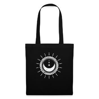 Lune avec des formes Globe de ciel nocturne - Sac en tissu - noir - Devant