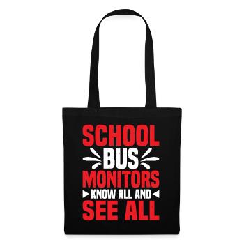 Moniteurs d’autobus scolaires, tout savoir et tout voir 12 - Sac en tissu - noir - Devant