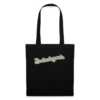 Parkett-Teppich Abschluss-Geschenk Bodenlegerin - Stoffbeutel - Schwarz - Vorne