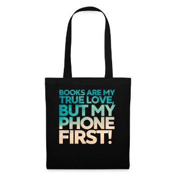 Citations amusantes pour les bibliophiles - Sac en tissu - noir - Devant
