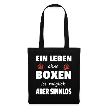Boxen Boxsport Kampfsport Motto - Stoffbeutel - Schwarz - Vorne