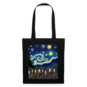 Hanukkah Starry Night Shirt Festival Of Lights - Tote Bag - black - Front