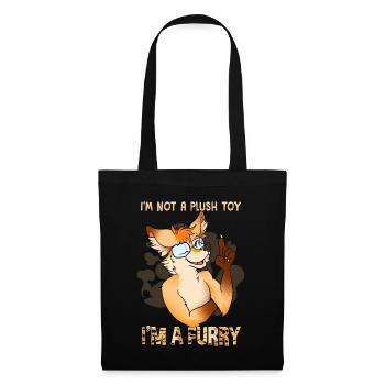 I'm not a plush toy I'm a Furry I Furries Fandom - Stoffbeutel - Schwarz - Vorne
