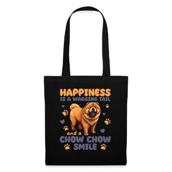 Le bonheur est une queue qui remue et un sourire de chow chow - Sac en tissu - noir - Devant