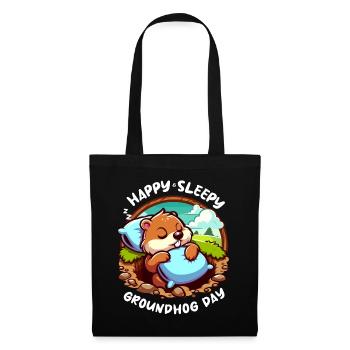 Jour de la marmotte printemps Amérique ombre - Sac en tissu - noir - Devant