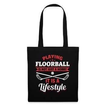 Jouer au floorball n’est pas seulement un passe-temps - Floorball - Sac en tissu - noir - Devant