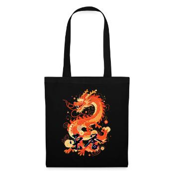 dragon - Sac en tissu - noir - Devant