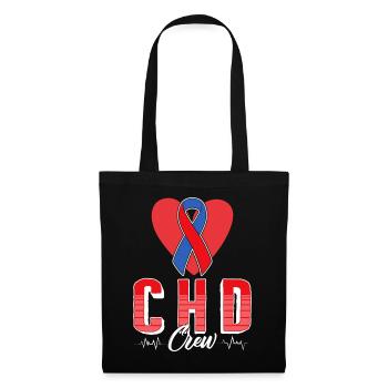 Chemise de sensibilisation aux maladies cardiaques, CHD Crew Tee, cadeau - Sac en tissu - noir - Devant