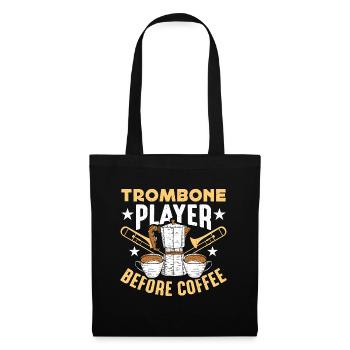 Joueur de trombone avant la fanfare amateur de café - Sac en tissu - noir - Devant