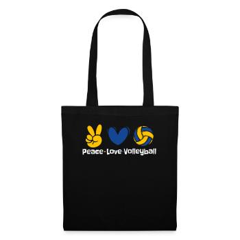 Peace Love Volleyball Volleyballfreak Volleyball - Stoffbeutel - Schwarz - Vorne