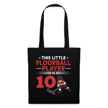 Kids Floorball Player 10th Birthday Floorball Play - Stoffbeutel - Schwarz - Vorne