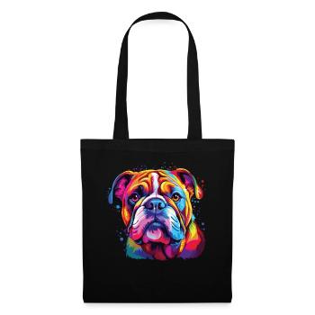 Aquarelle colorée bouledogue américain - Sac en tissu - noir - Devant
