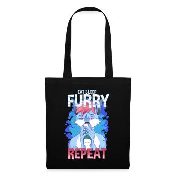 Eat Sleep Furry Repeat I Furries Fandom Cosplay - Stoffbeutel - Schwarz - Vorne