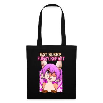 Eat Sleep Furry Repeat I Furries Fandom Cosplay - Tote Bag - black - Front