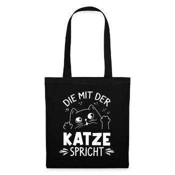Katze Kätzchen Kater Fellnase Katzenfan Cat Katzen - Stoffbeutel - Schwarz - Vorne