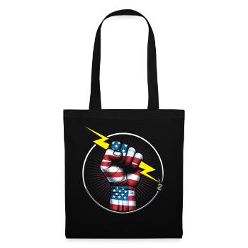 Electrician USA flag lineman electricity worker - Tote Bag - black - Front