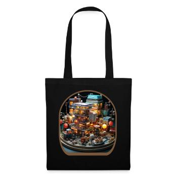 Miniature Anime Villes Mignon Boba Thé Jeux - Sac en tissu - noir - Devant