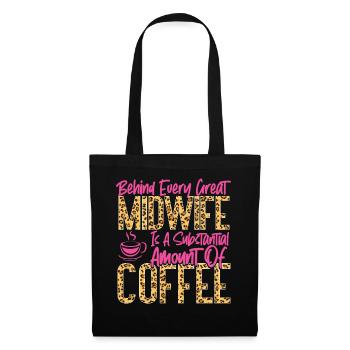 Nurse Midwife Birth Worker Coffee - Stoffbeutel - Schwarz - Vorne