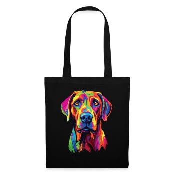 Aquarelle colorée Rhodesian Ridgeback - Sac en tissu - noir - Devant