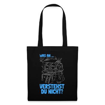 Was an.. verstehst du nicht? Humorvolle Weisheiten - Stoffbeutel - Schwarz - Vorne