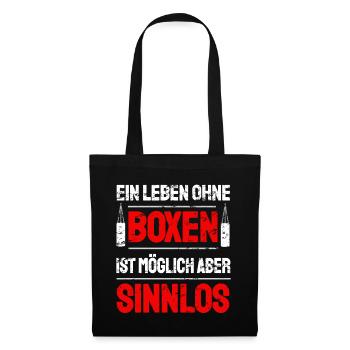 Boxen Boxsport Kampfsport Motto - Stoffbeutel - Schwarz - Vorne