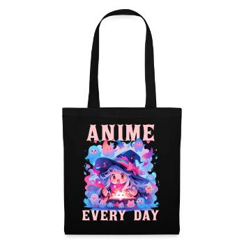 Anime Every Day Funny Chibi Witch Kawaii Manga Lov - Stoffbeutel - Schwarz - Vorne