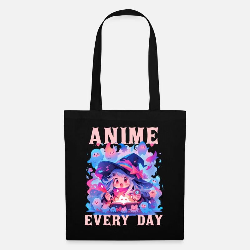 Anime Every Day Funny Chibi Witch Kawaii Manga Lov - Stoffbeutel - Schwarz