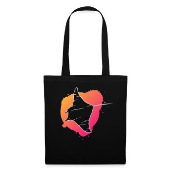 Bunter Rochen Aqua Kunstwerk Geschenk - Stoffbeutel - Schwarz - Vorne