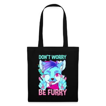 Don't worry be Furry I Furries Fandom I Anime - Tote Bag - black - Front