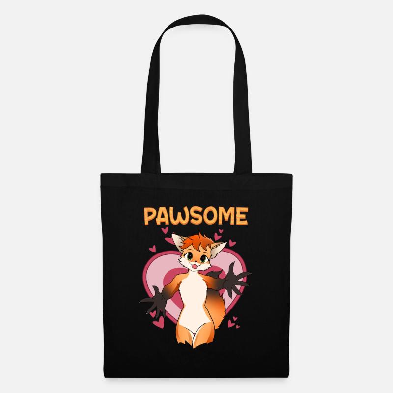 Pawsome I Furry Fandom Cospaly - Stoffbeutel - Schwarz