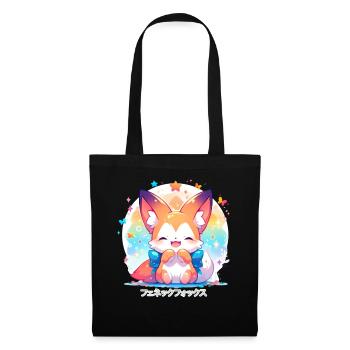Japanese Aesthetic Otaku Adorable Kawaii Fennec Fo - Stoffbeutel - Schwarz - Vorne