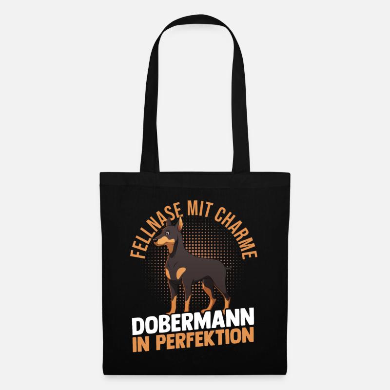 Hund Dobermann - Stoffbeutel - Schwarz