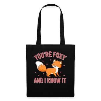 Chemise de la Saint-Valentin, vous êtes Foxy et je le sais - Sac en tissu - noir - Devant