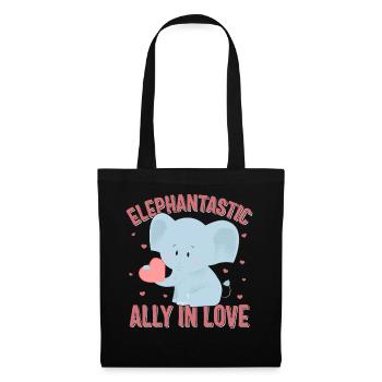 Valentines Day Shirt, Elephantastic Ally In Love - Tote Bag - black - Front