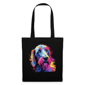 Aquarelle colorée Irish Wolfhound - Sac en tissu - noir - Devant