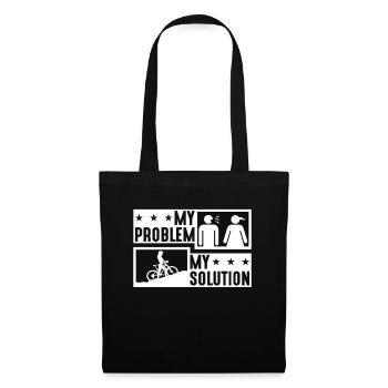 Mountain Biker My Problem My Pictogram Mom Dad - Stoffbeutel - Schwarz - Vorne