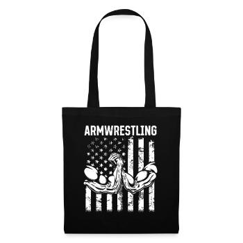 Bras de fer Bras de fer Bras de fer Bras de fer Drapeau des États-Unis - Sac en tissu - noir - Devant